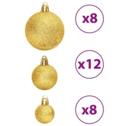 VidaXL Christmas Baubles 100 Pcs Gold And Wine Red 3 / 4 / 6 Cm -Deals Vidaxl Store image 5 356106