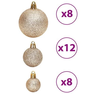 VidaXL Christmas Baubles 100 Pcs Champagne And Brown 3 / 4 / 6 Cm 7 VidaXL Christmas Baubles 100 Pcs Champagne And Brown 3 / 4 / 6 Cm - Image 5