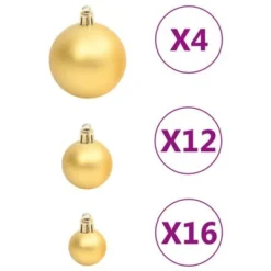 VidaXL 111 Piece Christmas Bauble Set Gold Polystyrene -Deals Vidaxl Store image 5 356109