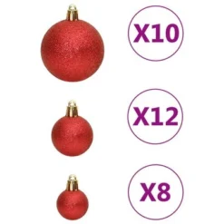 VidaXL 111 Piece Christmas Bauble Set Red Polystyrene -Deals Vidaxl Store image 5 356110