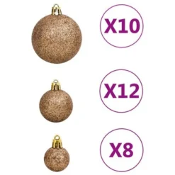 VidaXL 111 Piece Christmas Bauble Set Rose Gold Polystyrene -Deals Vidaxl Store image 5 356112
