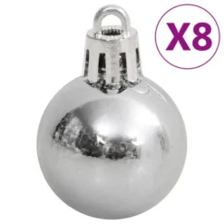 VidaXL 111 Piece Christmas Bauble Set White And Grey Polystyrene -Deals Vidaxl Store image 5 356113