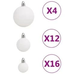 VidaXL 111 Piece Christmas Bauble Set White Polystyrene 24 VidaXL 111 Piece Christmas Bauble Set White Polystyrene -Deals Vidaxl Store image 5 356115