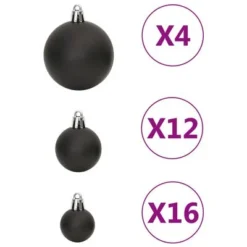 VidaXL 111 Piece Christmas Bauble Set Black Polystyrene -Deals Vidaxl Store image 5 356116