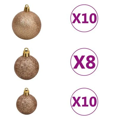 VidaXL Artificial Pre-lit Christmas Tree With Ball Set&Pine Cones 210 Cm 8 VidaXL Artificial Pre-lit Christmas Tree With Ball Set&Pine Cones 210 Cm - Image 6