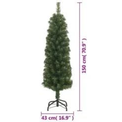 VidaXL Slim Artificial Christmas Tree With Stand Green 150 Cm PVC -Deals Vidaxl Store image 6 320949