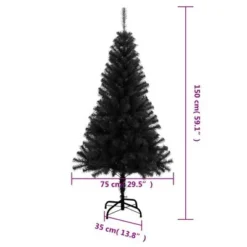 VidaXL Artificial Christmas Tree With Stand Black 150 Cm PVC -Deals Vidaxl Store image 6 321000