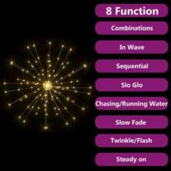 VidaXL Outdoor Christmas Firecrack Light Warm White 20cm 140 LEDs -Deals Vidaxl Store image 6 328596