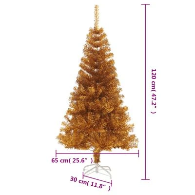 VidaXL Artificial Christmas Tree With Stand Gold 120 Cm PET 8 VidaXL Artificial Christmas Tree With Stand Gold 120 Cm PET - Image 6