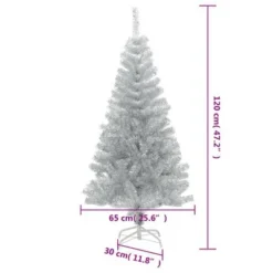 VidaXL Artificial Christmas Tree With Stand Silver 120 Cm PET -Deals Vidaxl Store image 6 329187