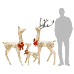 VidaXL Reindeer Family Christmas Decoration Gold 201 LEDs -Deals Vidaxl Store image 6 329770