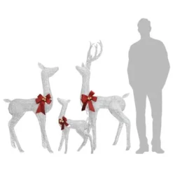 VidaXL Reindeer Family Christmas Decoration White And Silver 201 LEDs -Deals Vidaxl Store image 6 329771