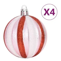 VidaXL 65 Piece Christmas Bauble Set Pink/Red/White -Deals Vidaxl Store image 6 330087