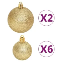 VidaXL 108 Piece Christmas Bauble Set Gold And Red -Deals Vidaxl Store image 6 330091