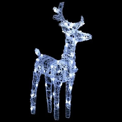 VidaXL Christmas Reindeers 2 Pcs Cold White 80 LEDs Acrylic 8 VidaXL Christmas Reindeers 2 Pcs Cold White 80 LEDs Acrylic - Image 6
