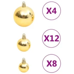 VidaXL 111 Piece Christmas Bauble Set Gold Polystyrene -Deals Vidaxl Store image 6 356109