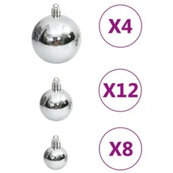 VidaXL 111 Piece Christmas Bauble Set Silver Polystyrene 25 VidaXL 111 Piece Christmas Bauble Set Silver Polystyrene -Deals Vidaxl Store image 6 356111