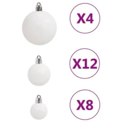 VidaXL 111 Piece Christmas Bauble Set White Polystyrene 25 VidaXL 111 Piece Christmas Bauble Set White Polystyrene -Deals Vidaxl Store image 6 356115