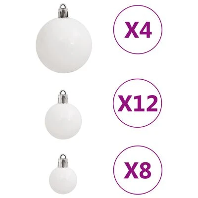 VidaXL 111 Piece Christmas Bauble Set White Polystyrene 8 VidaXL 111 Piece Christmas Bauble Set White Polystyrene - Image 6