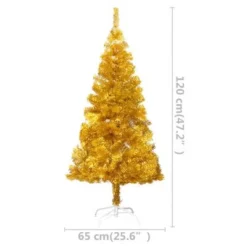 VidaXL Artificial Pre-lit Christmas Tree With Stand Gold 120 Cm PET -Deals Vidaxl Store image 7 3077431