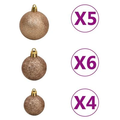 VidaXL Nordmann Fir Artificial Christmas Tree LED&Ball Set Green 210cm 9 VidaXL Nordmann Fir Artificial Christmas Tree LED&Ball Set Green 210cm - Image 7
