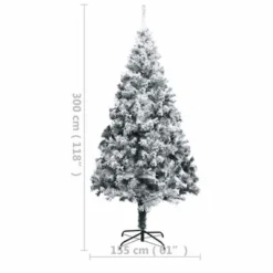 VidaXL Artificial Pre-lit Christmas Tree With Flocked Snow Green 300cm PVC 15 VidaXL Artificial Pre-lit Christmas Tree With Flocked Snow Green 300cm PVC -Deals Vidaxl Store image 7 3077741