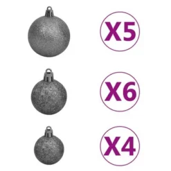 VidaXL Slim Artificial Pre-lit Christmas Tree With Ball Set Green 210 Cm -Deals Vidaxl Store image 7 3077906