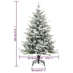 VidaXL Artificial Christmas Tree With Flocked Snow Green 120 Cm PVC&PE -Deals Vidaxl Store image 7 328492