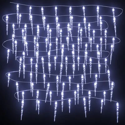 VidaXL Christmas Icicle Lights 40pcs Cold White Acrylic Remote Control 9 VidaXL Christmas Icicle Lights 40pcs Cold White Acrylic Remote Control - Image 7