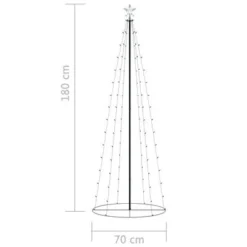 VidaXL Christmas Cone Tree 100 Warm White LEDs Decoration 70x180 Cm -Deals Vidaxl Store image 7 328697