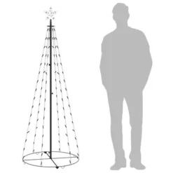 VidaXL Christmas Cone Tree Cold White 100 LEDs Decoration 70x180 Cm -Deals Vidaxl Store image 7 328700