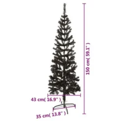 VidaXL Slim Christmas Tree Black 150 Cm 19 VidaXL Slim Christmas Tree Black 150 Cm -Deals Vidaxl Store image 7 329218