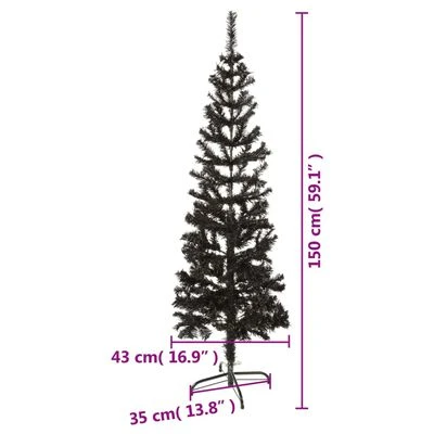 VidaXL Slim Christmas Tree Black 150 Cm 9 VidaXL Slim Christmas Tree Black 150 Cm - Image 7