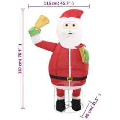 VidaXL Decorative Christmas Santa Claus Figure LED Luxury Fabric 180 Cm 15 VidaXL Decorative Christmas Santa Claus Figure LED Luxury Fabric 180 Cm -Deals Vidaxl Store image 7 329763