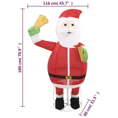 VidaXL Decorative Christmas Santa Claus Figure LED Luxury Fabric 180 Cm 9 VidaXL Decorative Christmas Santa Claus Figure LED Luxury Fabric 180 Cm - Image 7