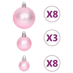 VidaXL 65 Piece Christmas Bauble Set Pink/Red/White -Deals Vidaxl Store image 7 330087