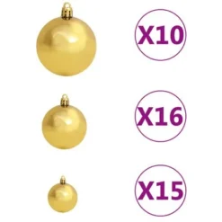 VidaXL 120 Piece Christmas Ball Set With Peak And 300 LEDs Gold&Bronze -Deals Vidaxl Store image 7 330096