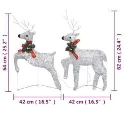 VidaXL Christmas Reindeers 2 Pcs Silver 40 LEDs -Deals Vidaxl Store image 7 342684