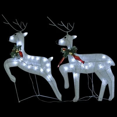 VidaXL Christmas Reindeers 2 Pcs White 40 LEDs 9 VidaXL Christmas Reindeers 2 Pcs White 40 LEDs - Image 7