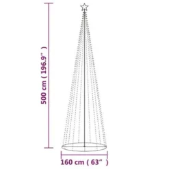 VidaXL Christmas Cone Tree Blue 732 LEDs 160x500 Cm -Deals Vidaxl Store image 7 343702