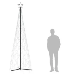 VidaXL Christmas Cone Tree Cold White 500 LEDs 100x300 Cm -Deals Vidaxl Store image 7 343708