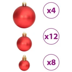 VidaXL Christmas Baubles 100 Pcs Gold And Wine Red 3 / 4 / 6 Cm -Deals Vidaxl Store image 7 356106
