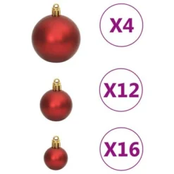 VidaXL 111 Piece Christmas Bauble Set Red Polystyrene -Deals Vidaxl Store image 7 356110