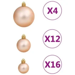 VidaXL 111 Piece Christmas Bauble Set Rose Gold Polystyrene -Deals Vidaxl Store image 7 356112