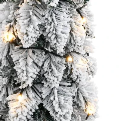 VidaXL Artificial Pre-lit Christmas Tree With 30 LEDs And Flocked Snow 60 Cm 9 VidaXL Artificial Pre-lit Christmas Tree With 30 LEDs And Flocked Snow 60 Cm - Image 7