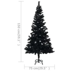 VidaXL Artificial Pre-lit Christmas Tree With Stand Black 150 Cm PVC 22 VidaXL Artificial Pre-lit Christmas Tree With Stand Black 150 Cm PVC -Deals Vidaxl Store image 8 3077417