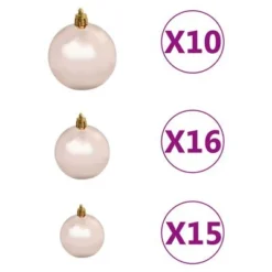 VidaXL Artificial Pre-lit Christmas Tree With Ball Set Black 210 Cm PVC -Deals Vidaxl Store image 8 3077591