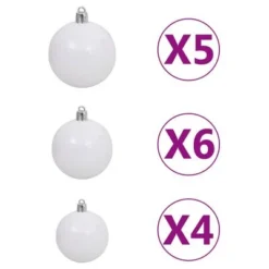 VidaXL Nordmann Fir Artificial Christmas Tree LED&Ball Set Green 120cm -Deals Vidaxl Store image 8 3077730