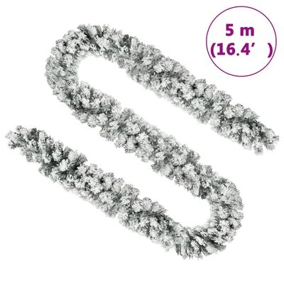 VidaXL Christmas Garland With LEDs&Flocked Snow Green 5 M PVC 10 VidaXL Christmas Garland With LEDs&Flocked Snow Green 5 M PVC - Image 8