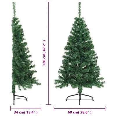 VidaXL Artificial Half Christmas Tree With Stand Green 120 Cm PVC 10 VidaXL Artificial Half Christmas Tree With Stand Green 120 Cm PVC - Image 8